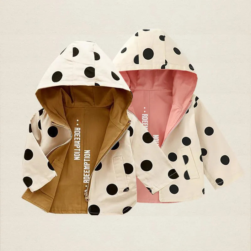 Double Sided Trench Coat with Hoodie for Children Multivariant-0